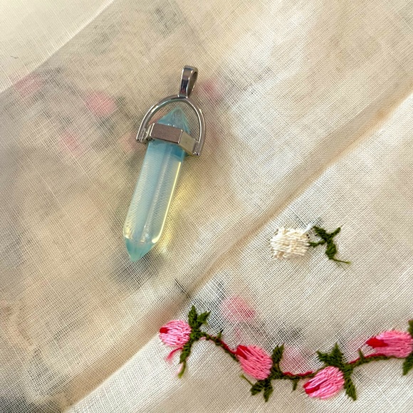 Jewelry - NWOTS Opalite Hexagon Point Pendulum Pendant Chakra Reiki Healing Amulet